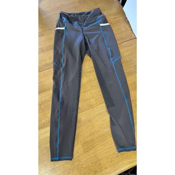 DOVER SADDLERY SILICONE FULL SEAT TIGHTS PANTS LEGGINGS GRAY WOMENS SZ S - Picture 2 of 9